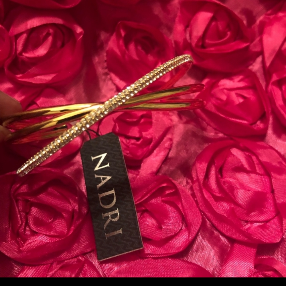 NADRI Trinity Cz Crossover Cuff Bracelet ❤️